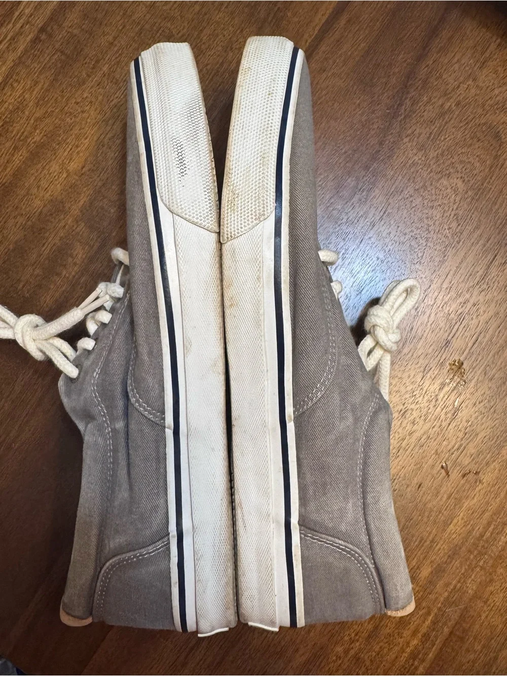 Sperry Top-Sider Mens 13M Gray Canvas Sneakers Deck Boat Shoes Lace Up-0150